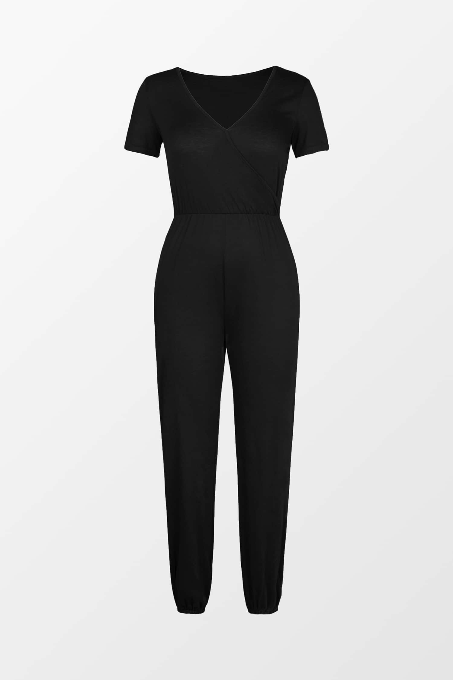 Danica V-neck Maxi Short Sleeve Jumpsuit